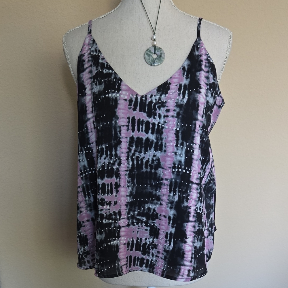 Evereve Allison Joy Cami Multicolor Abstract Tie-Dye Like-New - M